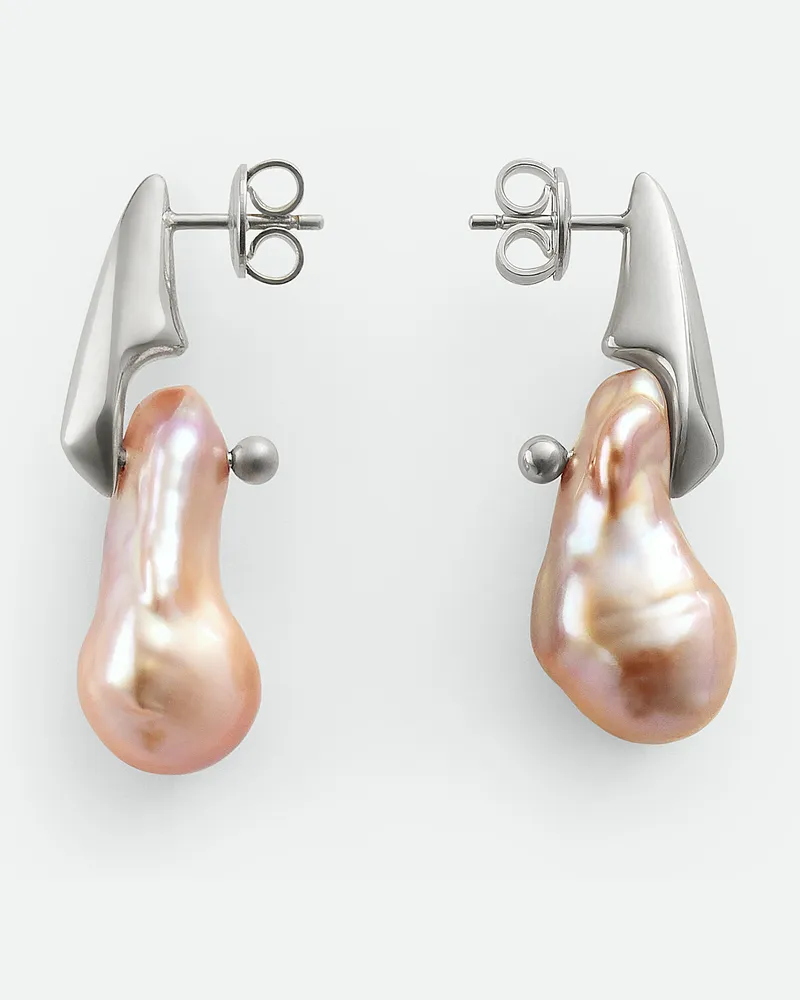 Bottega Veneta Große Pearl Ohrringe - Rose - Damen - 30 % Sterlingsilber & 70 % Perlen Rose
