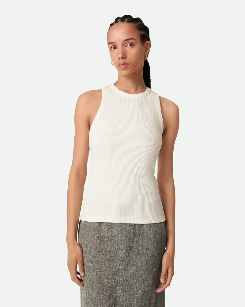 Bottega Veneta Tanktop Aus Geripptem Baumwolljersey Chalk