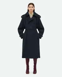 Bottega Veneta Trenchcoat Aus Wollgabardine Midnight