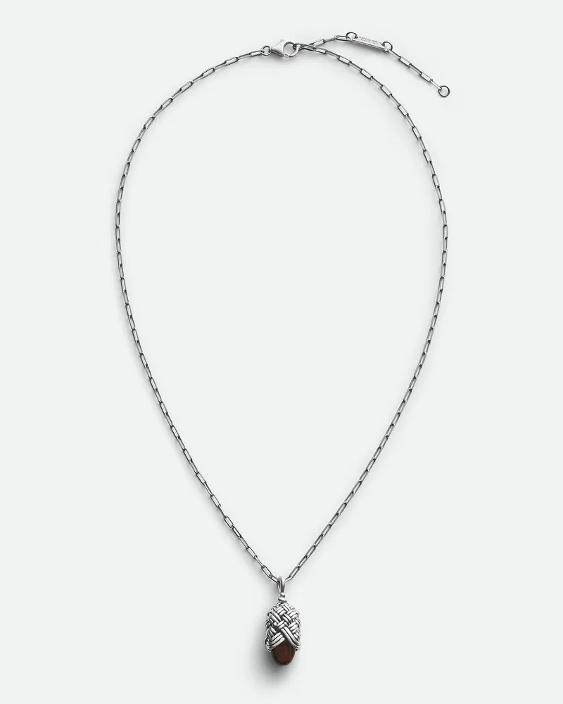 Bottega Veneta Intreccio Halskette Mit Anhänger - Schwarz - Damen Schwarz