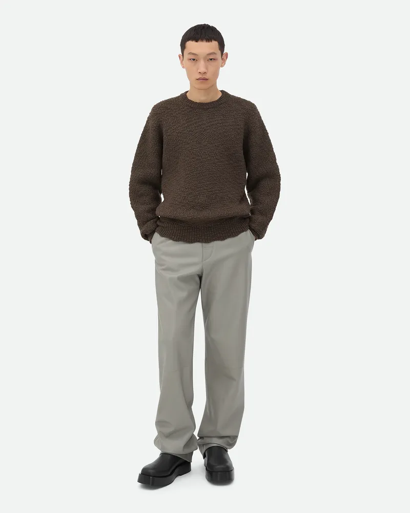 Bottega Veneta Weite Lederhose Seal