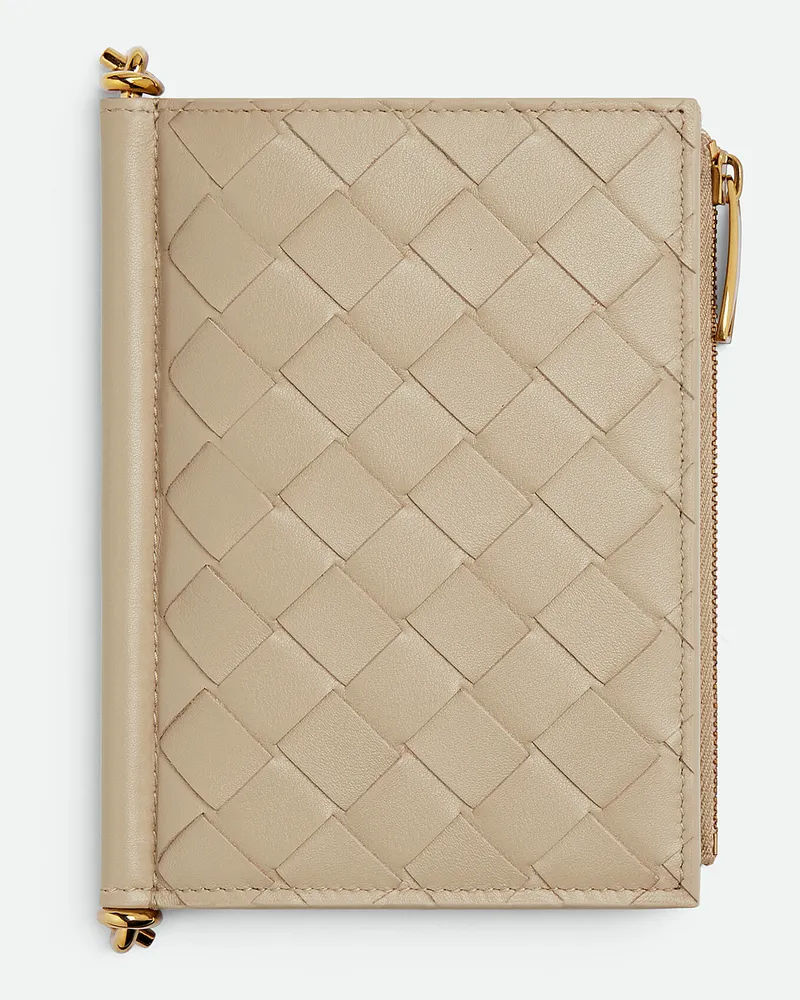 Bottega Veneta Solstice Medim Bifold Portemonnaie Ecru