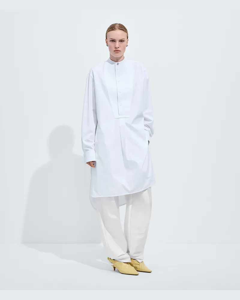 Bottega Veneta Hemd aus kompaktem Baumwollpopeline-Weiss - Damen Weiss