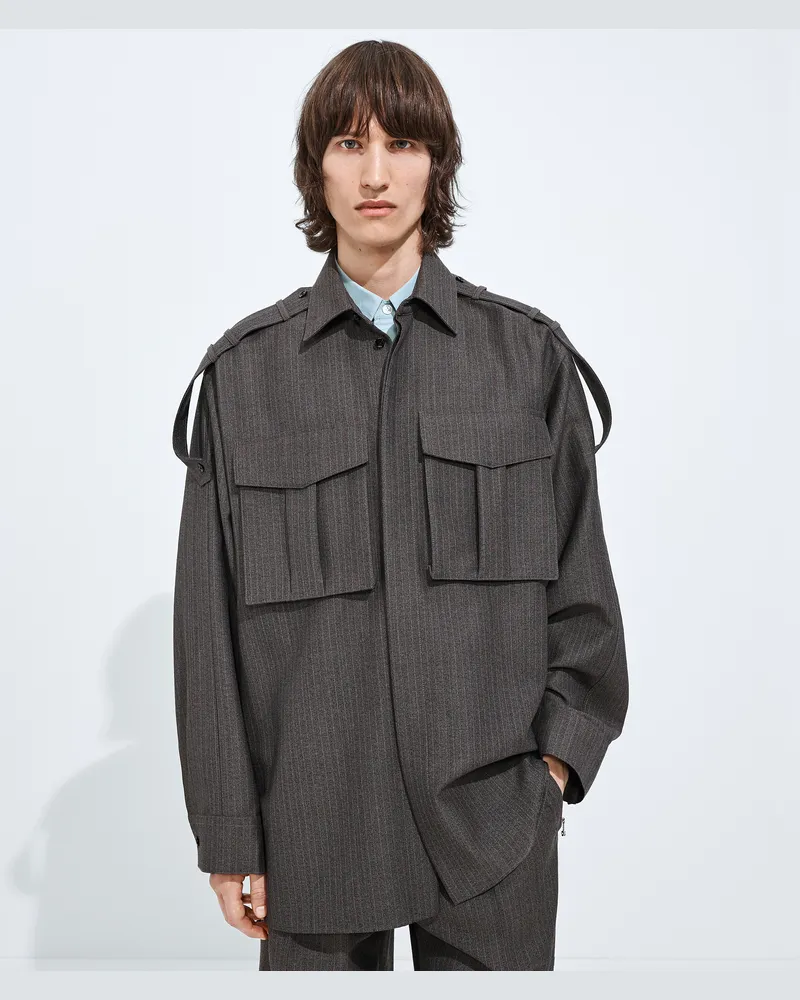 Bottega Veneta Hemd aus Wolle und Mohair-Grau - Herren Grau