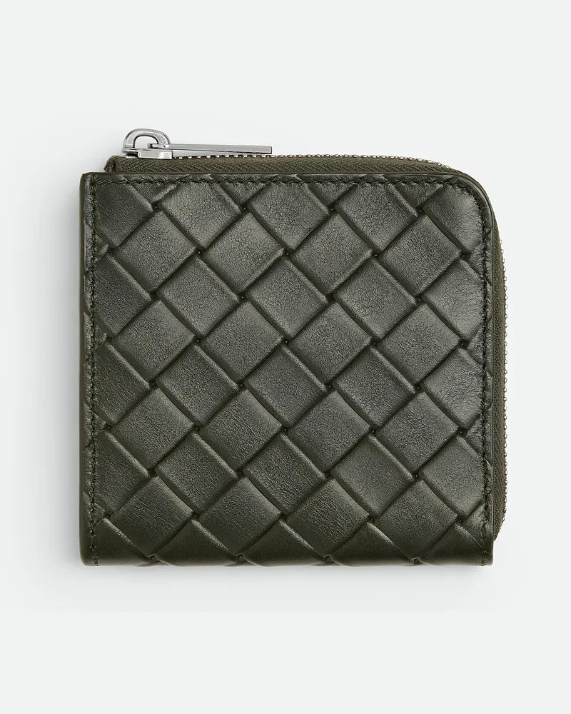 Bottega Veneta Kompaktes Intrecciato Stamp Portemonnaie Mit Umlaufendem Reißverschluss - Grün - Herren - 100 % Kalbsleder Grün