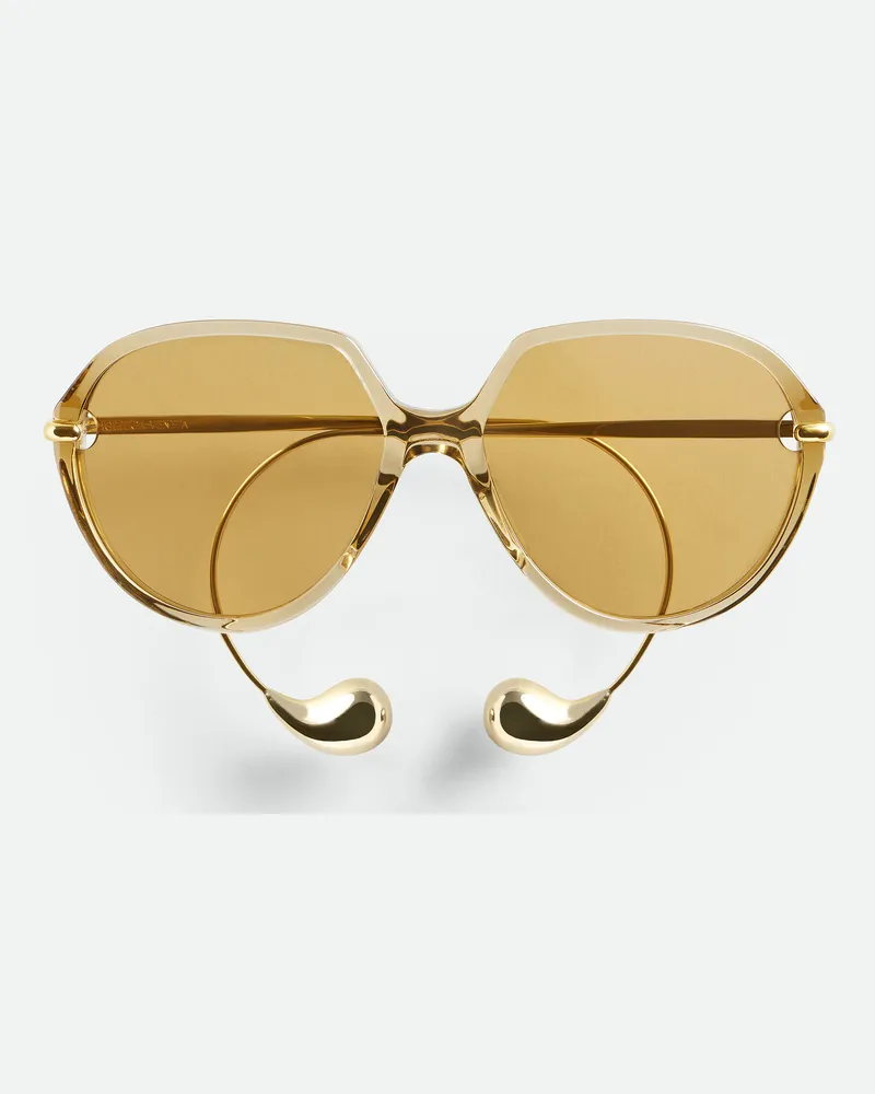 Bottega Veneta Quadratische Drop Sonnenbrille Yellow