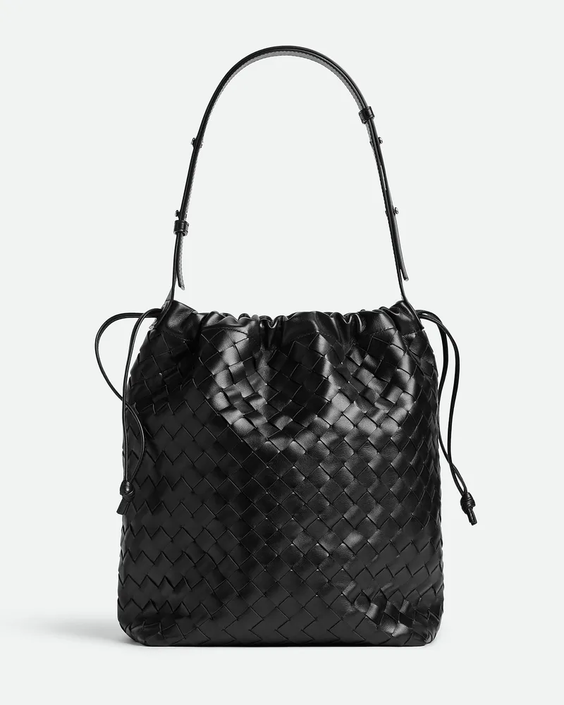 Bottega Veneta Intrecciato Biblioteca Beuteltasche - Schwarz - Herren - 100 % Kalbsleder Schwarz