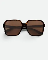 Bottega Veneta Qadratische Soft Sonnenbrille Havana