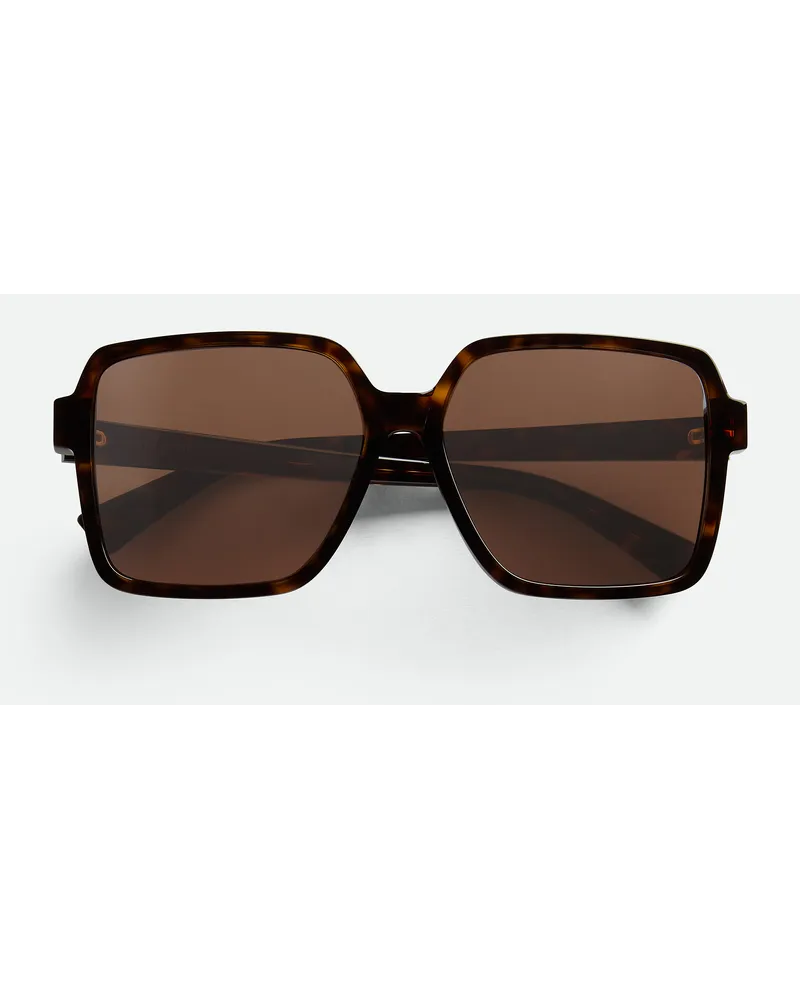 Bottega Veneta Qadratische Soft Sonnenbrille Havana