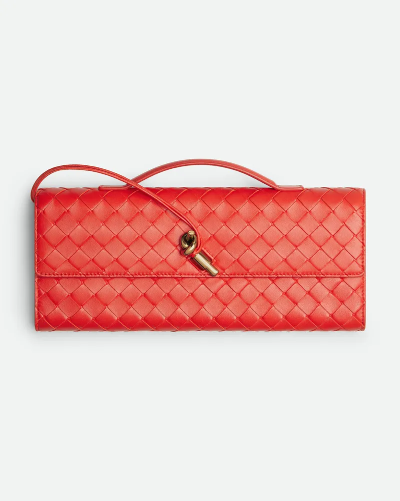 Bottega Veneta Andiamo Clutch Cherry