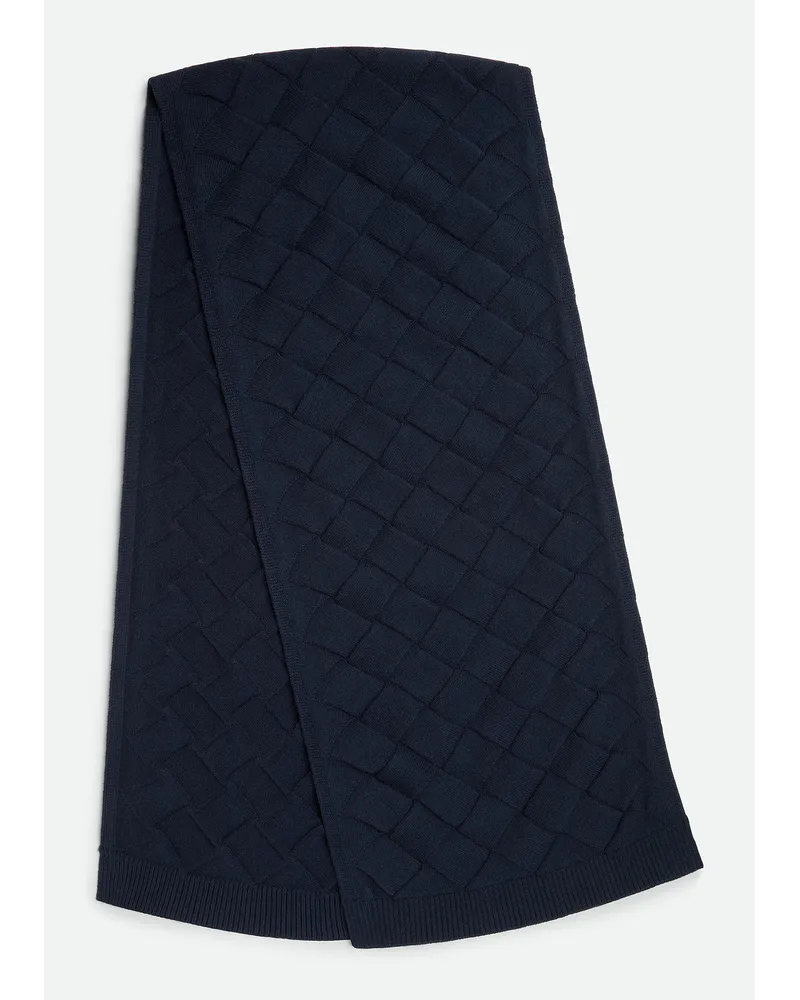 Bottega Veneta Schal As Intreccio Wolle Navy