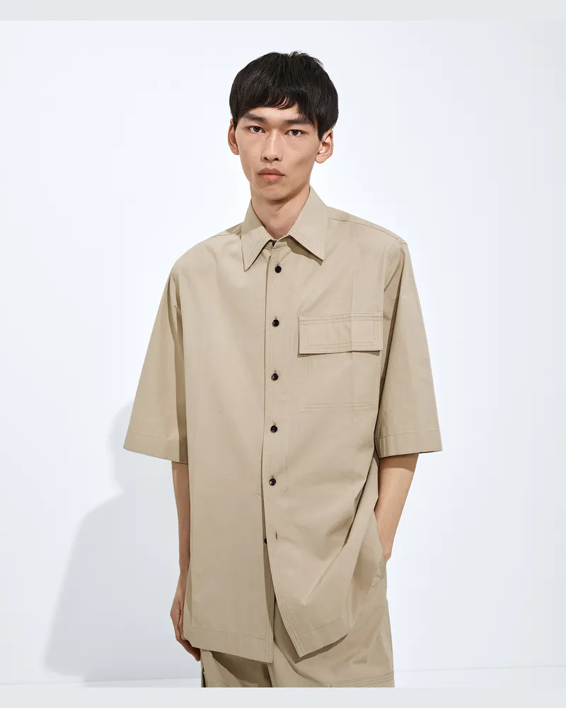 Bottega Veneta Hemd aus Baumwolltoile-Beige - Herren Beige