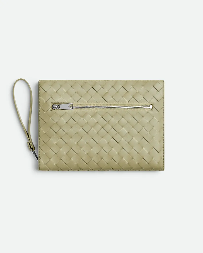 Bottega Veneta Kleine Intrecciato Dokumentenmappe Mit Handgelenkschlaufe - Grün - Herren - 100 % Kalbsleder Grün