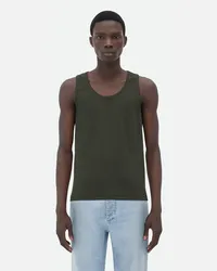 Bottega Veneta chmal Gechnittene Tanktop Au Gerippter, tretchiger Baumwolle Dark