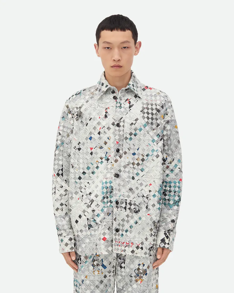 Bottega Veneta Bedrucktes Hemd Aus Intrecciato Leder - Multicolor - Herren Lammleder Multicolor