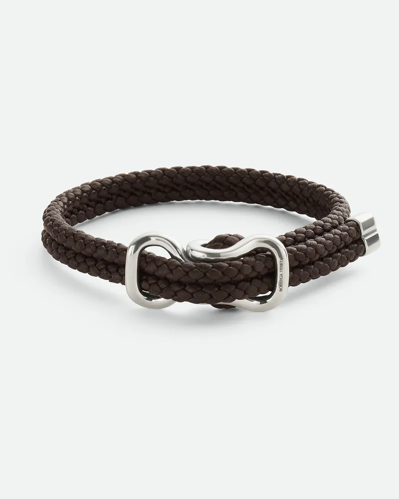 Bottega Veneta Leather Armband - Braun - Herren 80% Lammleder & 20% Sterlingsilber Braun