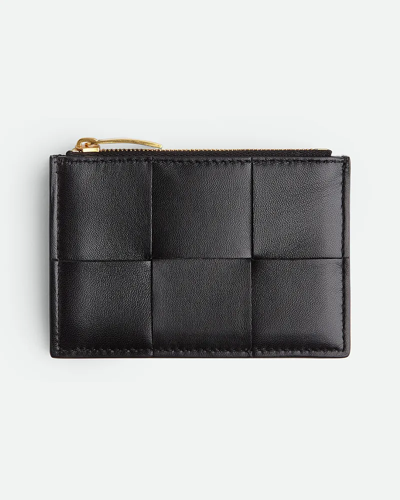 Bottega Veneta Cassette Kartenetui Mit Zip Black
