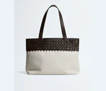 Kleine Intrecciato Tote mit Zip-Beige - Herren