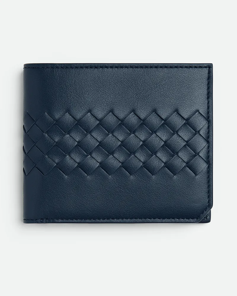 Bottega Veneta Intrecciato Piccolo Bi-fold Portemonnaie Mit Münzfach - Blau - Herren - 100% Kalbsleder Blau