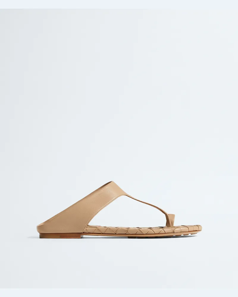 Bottega Veneta Flache Livia Zehenstegsandalen-Weiss - Damen Weiss