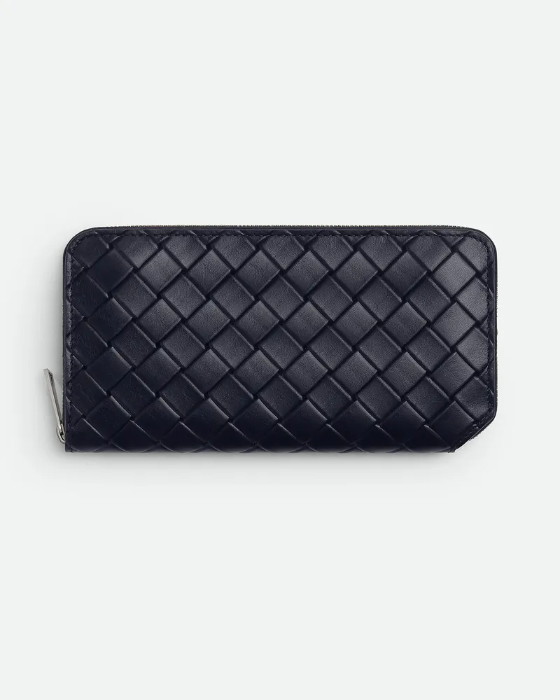 Bottega Veneta Intrecciato Stamp Portemonnaie Mit mlafendem Zip Abyss