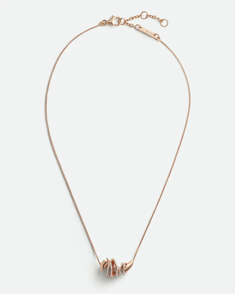 Bottega Veneta Drop Halskette Mit Anhänger - Weiss - Damen - 60% Sterlingsilber & 40% Cubic Zirkonia Weiss