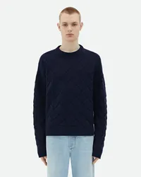 Bottega Veneta Pullover Aus Intreccio Wolle Navy