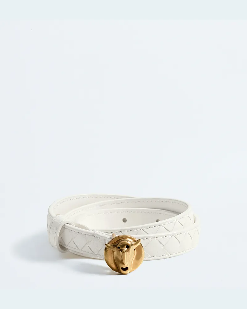 Bottega Veneta Face Gürtel - Weiss - Damen 100 % Lammleder Weiss
