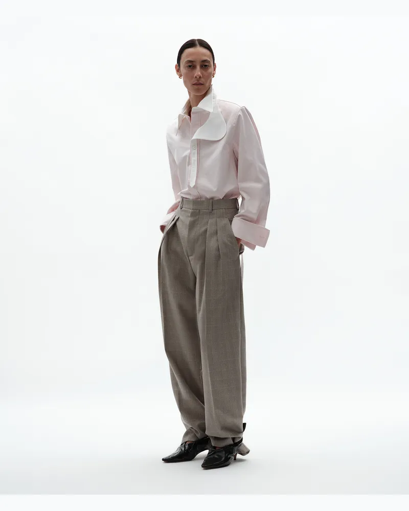 Bottega Veneta Wollhose mit Prince-of-Wales-Karo-Beige - Damen Beige