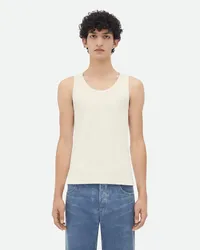 Bottega Veneta Tanktop Aus Gerippter, Stretchiger Drybauwolle Chalk