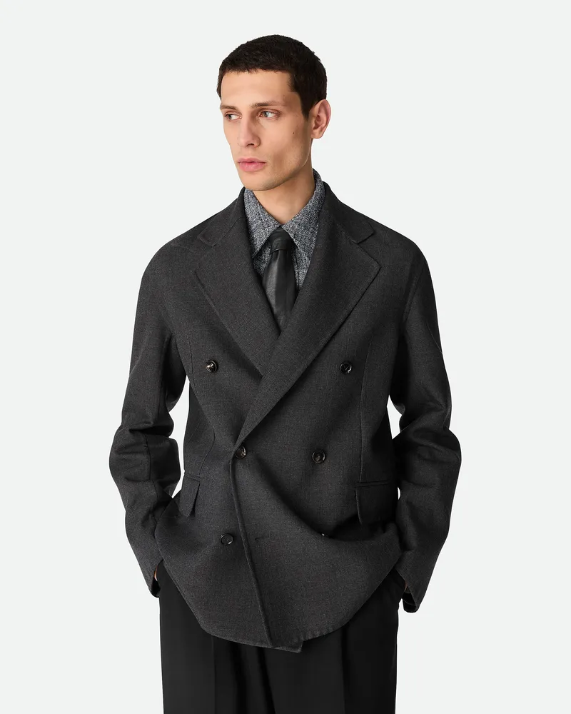 Bottega Veneta Teilbare Wolljacke Anthracite