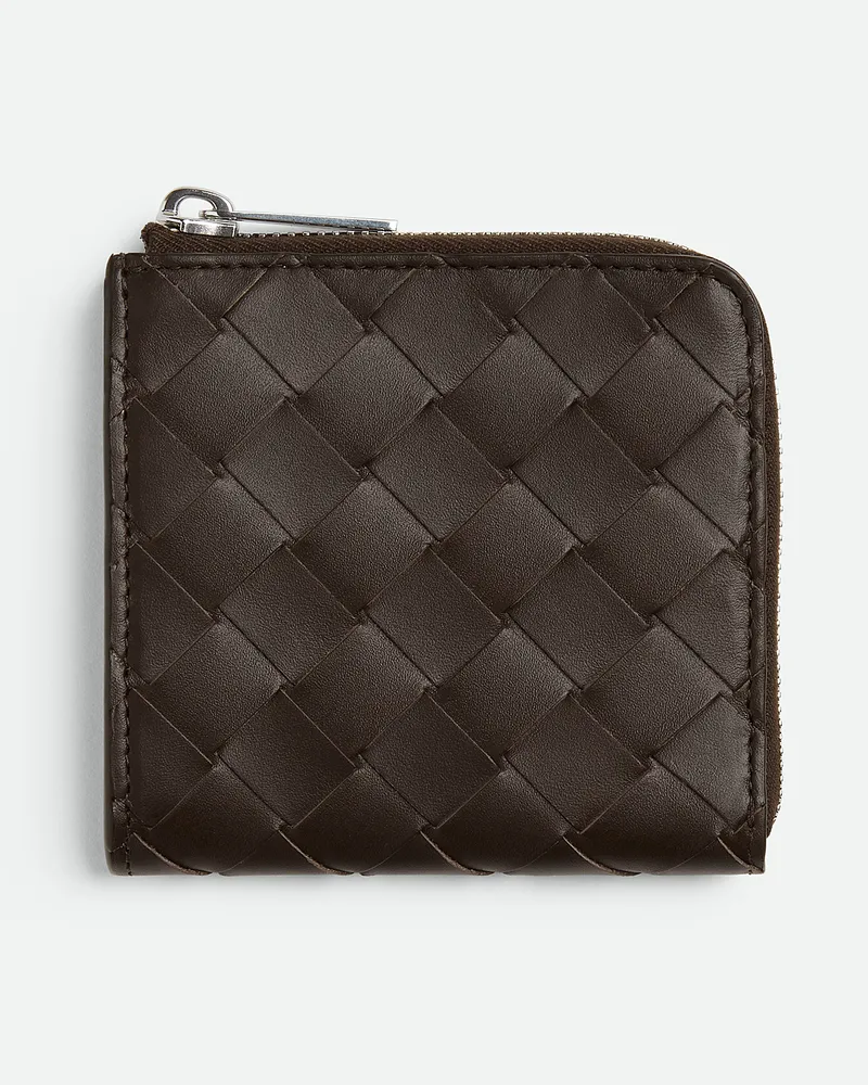 Bottega Veneta Intrecciato Sqare Portemonnaie Mit mlafendem Zip Fondant