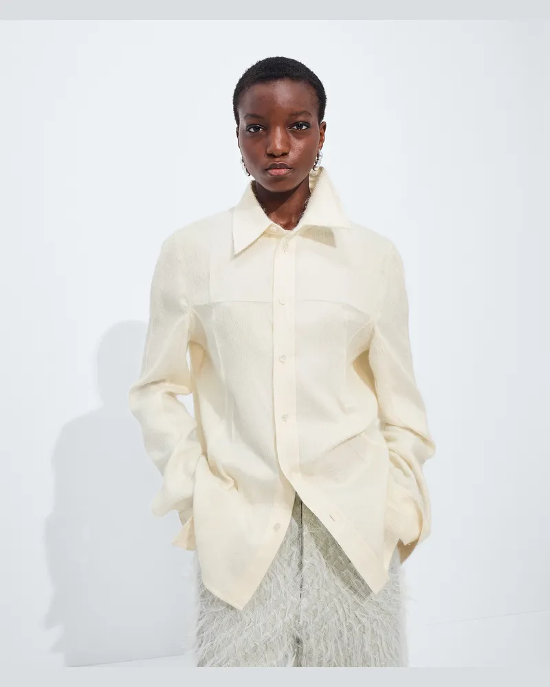Bottega Veneta Hemd aus Mohair und Seide-Weiss - Damen Weiss
