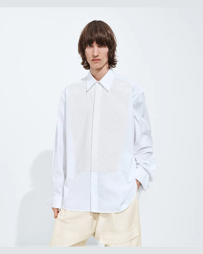 Bottega Veneta Hemd aus Baumwollpopeline-Weiss - Herren Weiss