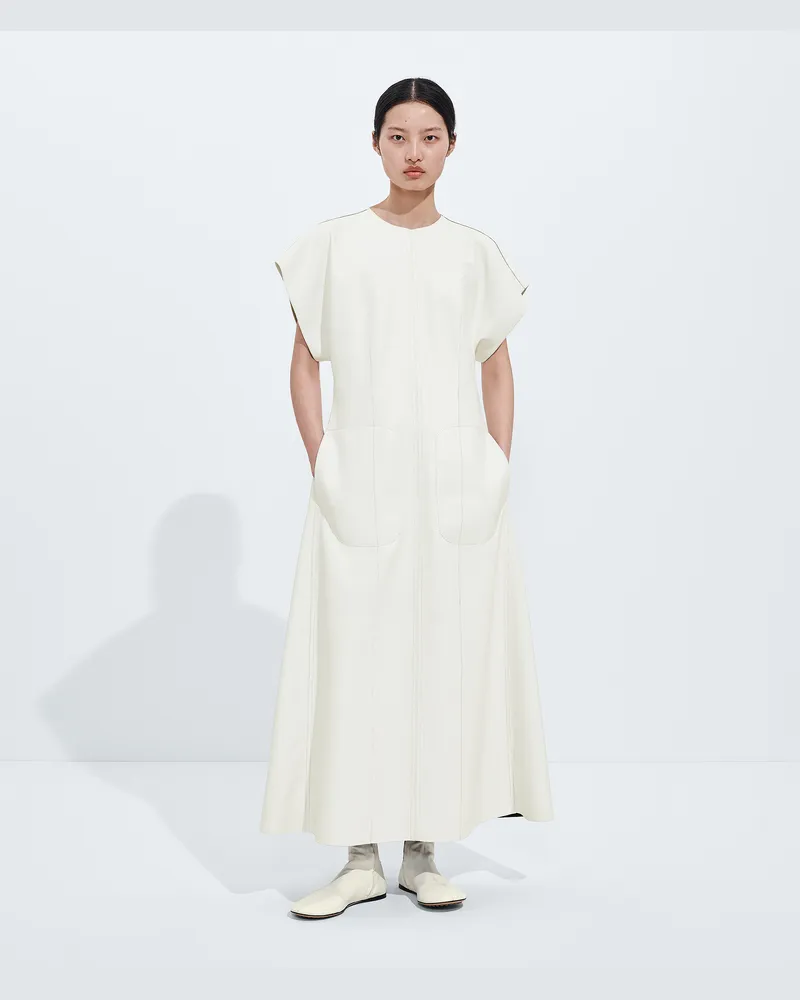 Bottega Veneta Kleid aus gebondetem Leder-Weiss - Damen Weiss