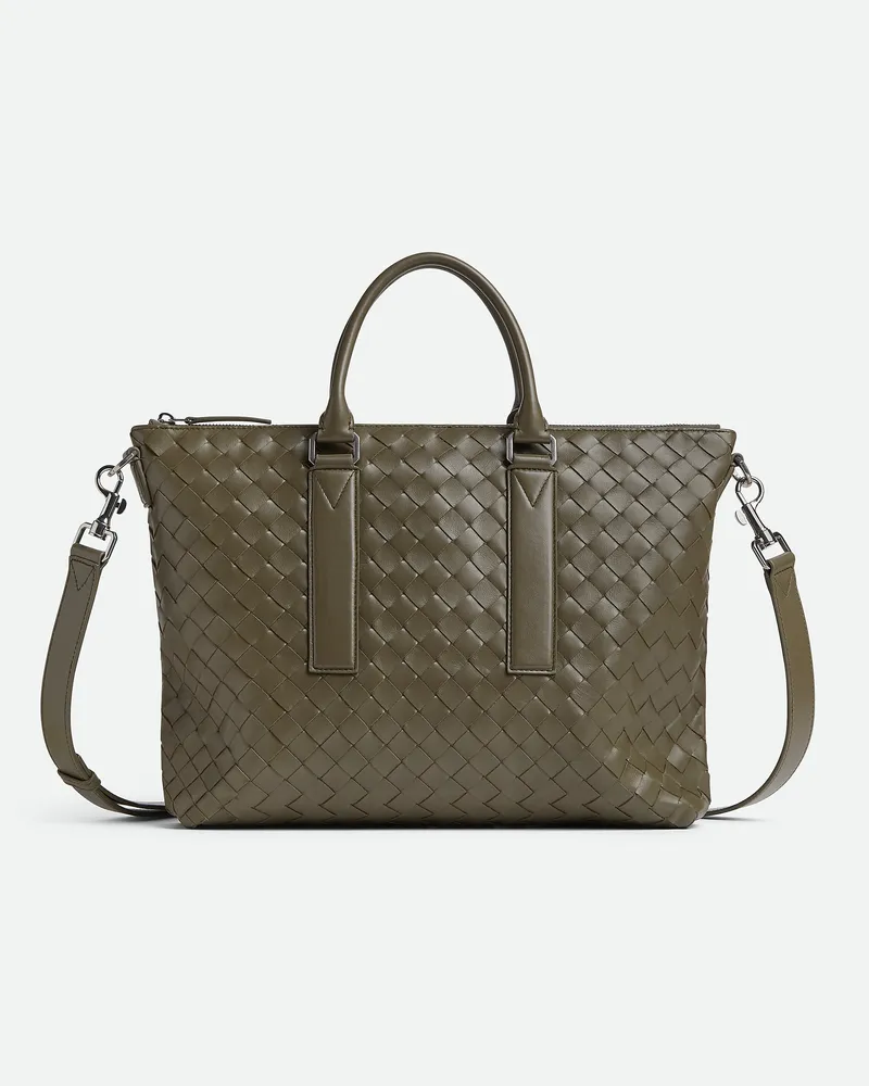 Bottega Veneta Weiche Intrecciato Aktentasche Cypress
