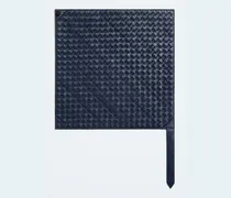 Foulard aus Intrecciato Leder-Blau - Damen
