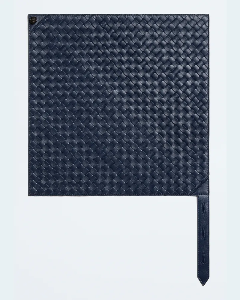 Bottega Veneta Foulard Aus Intrecciato Leder - Blau - Damen - 100 % Lammleder Blau