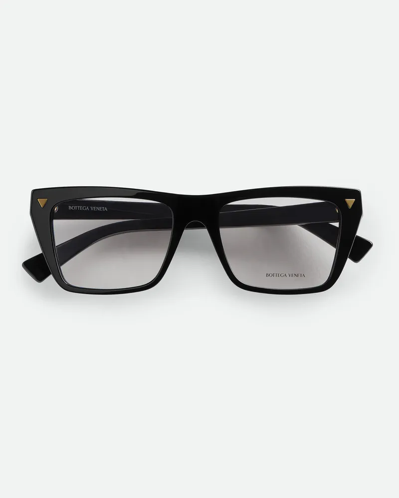 Bottega Veneta Quadratische Soft Recycled Acetate Brille - Schwarz - Unisex - 100% Acetat Schwarz
