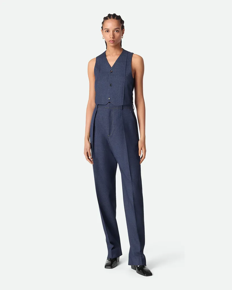 Bottega Veneta Melierte Wollhose - Blau - Damen Wolle Blau