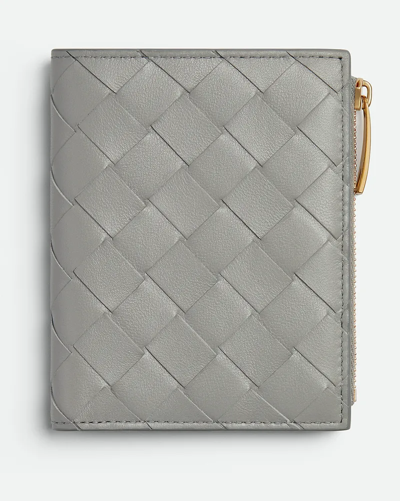 Bottega Veneta Kleines Intrecciato Bi-fold Portemonnaie Sterling