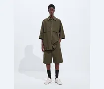 Shorts aus Macro Intreccio Baumwolle-Grün - Herren