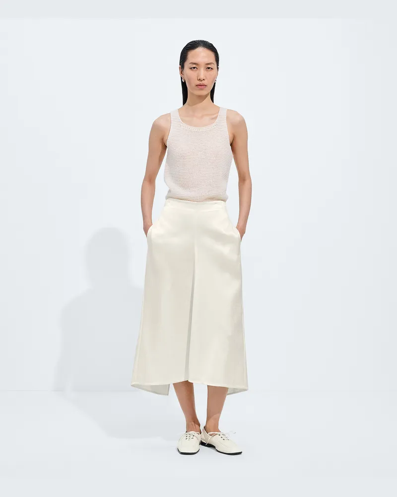 Bottega Veneta Rock aus glänzendem Cupro-Weiss - Damen Weiss