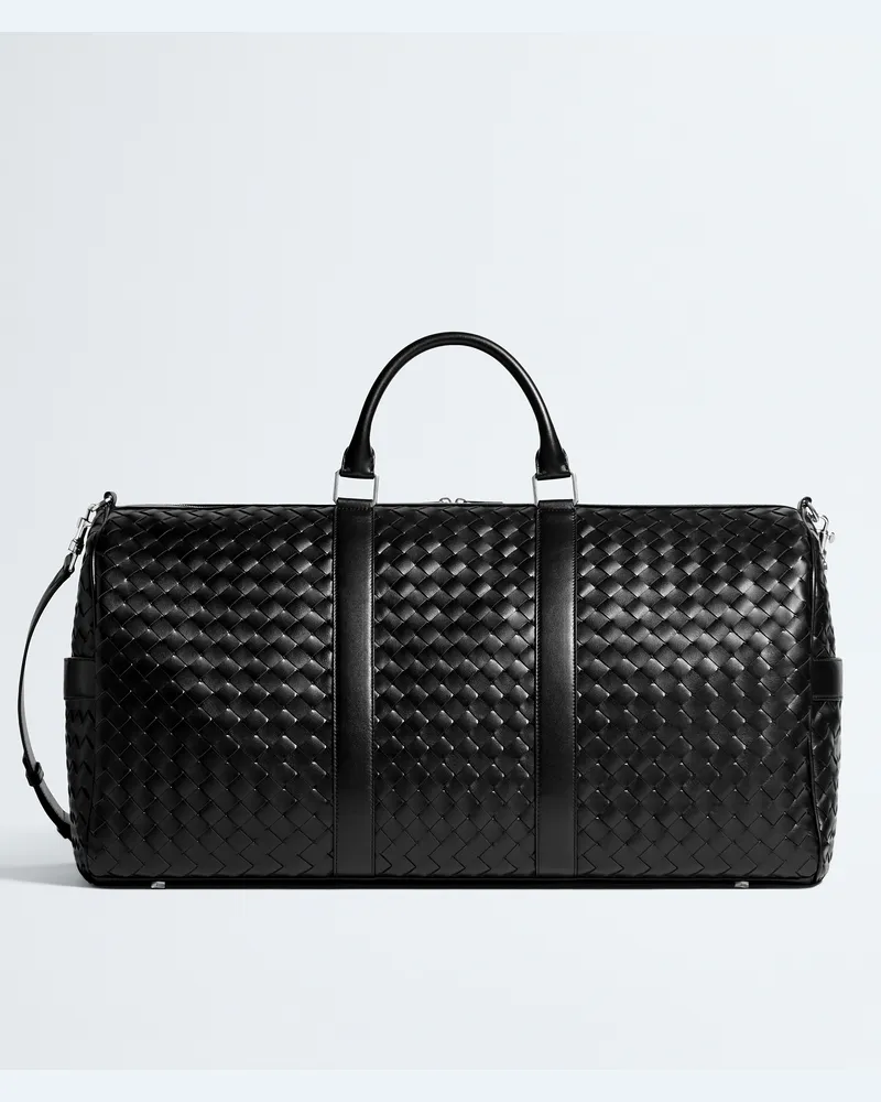 Bottega Veneta Grosse Intrecciato Reisetasche-Schwarz - Herren Schwarz