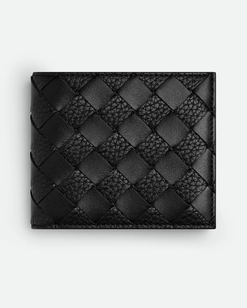 Bottega Veneta Intrecciato Bi-fold Portemonnaie Mit Münzfach - Schwarz - Herren - 100% Kalbsleder Schwarz
