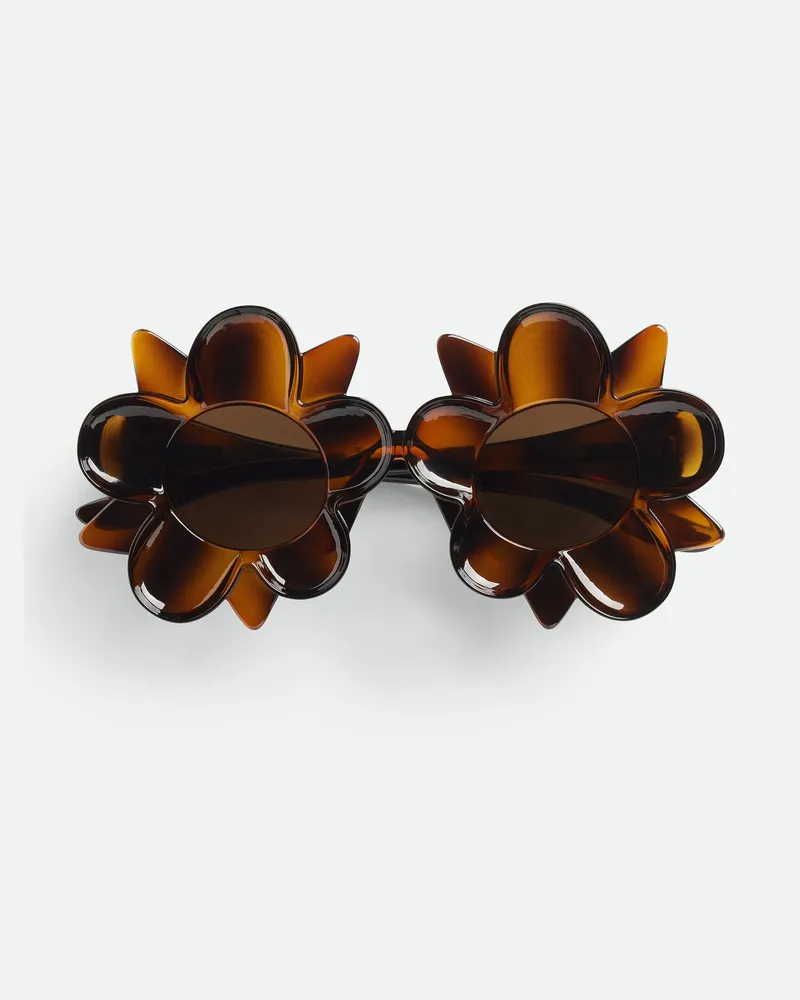 Bottega Veneta Peggy Flower Sonnenbrille - Braun - Unisex - 100 % Polyamid Braun