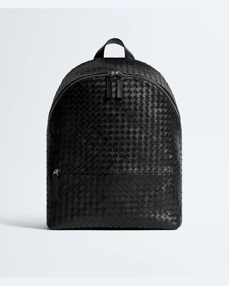 Bottega Veneta Intrecciato 1975 Rucksack-Schwarz - Herren Schwarz