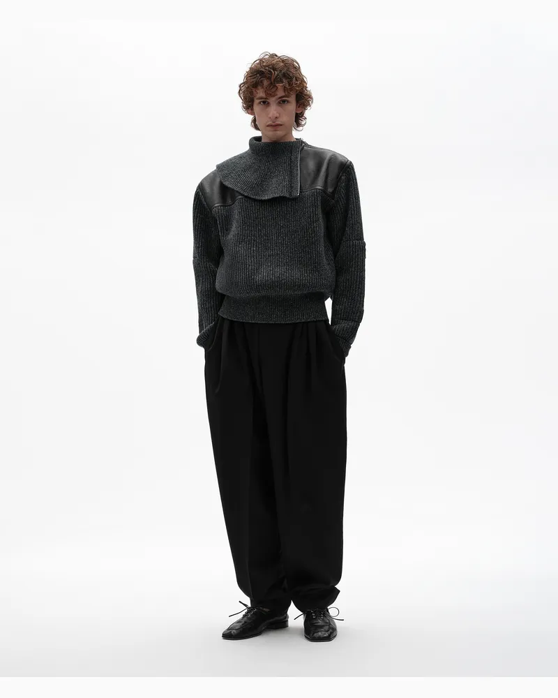 Bottega Veneta Pullover aus gerippter Wolle-Grau - Herren Grau