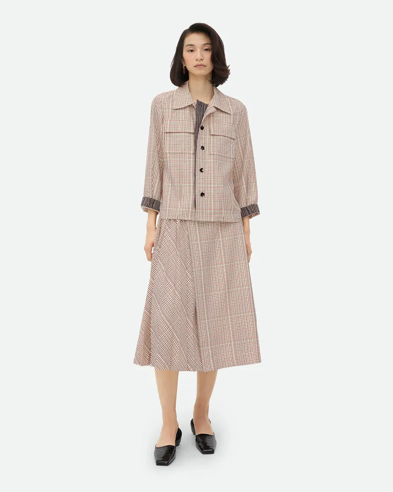 Bottega Veneta Kariertes Hemd Aus Viskose - Beige - Damen Polyester & Viskose Beige