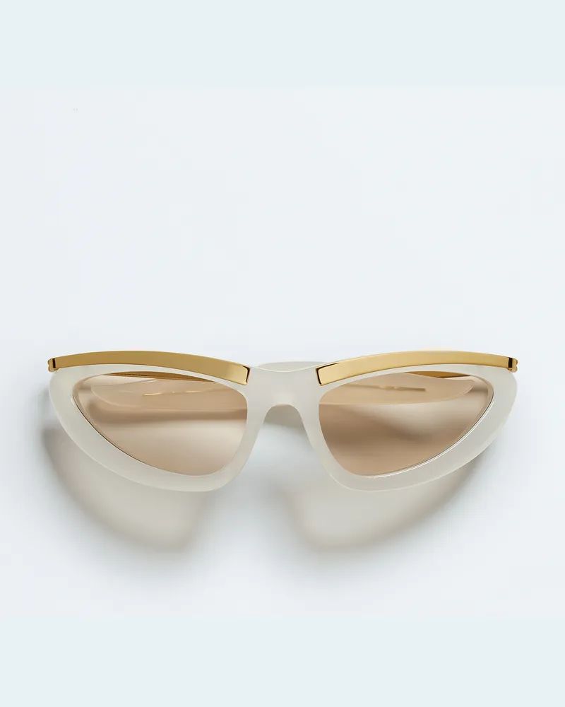 Bottega Veneta Prisma Cat-eye Sonnenbrille - Braun - Unisex - 70% Recyceltes Azetat & 30% Metall Braun